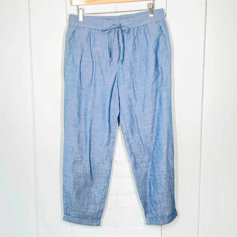 J.Crew Factory Chambray Drawstring Pant Size 6 Blue - Picture 3 of 8